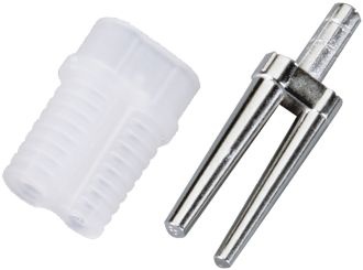 Bi-V-Pins with plastic sleeve